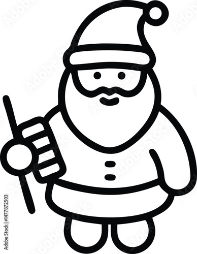 Santa Claus with toy xylophone icon