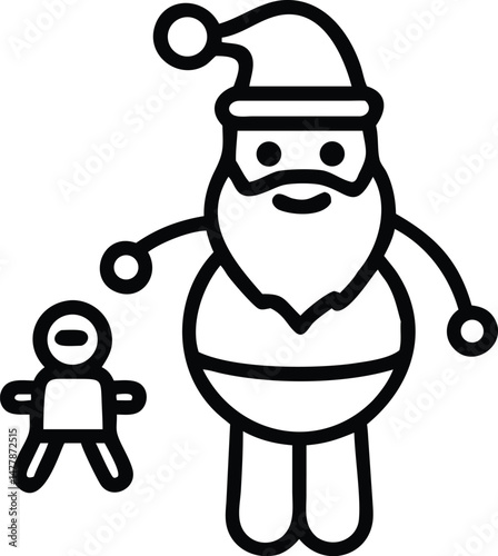 Santa Claus with toy robot icon
