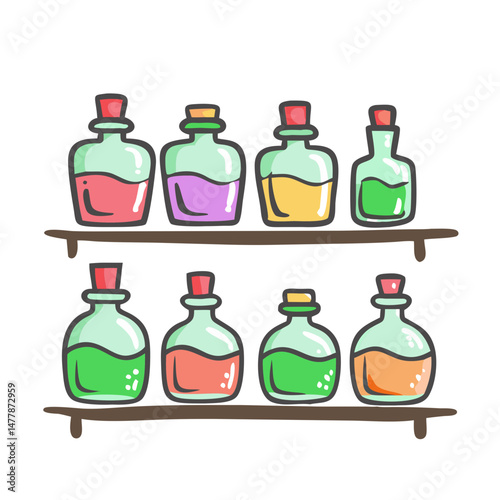 witch s potions shelf icon, witch s potions shelf vector illustration-simple illustration of witch s potions shelf, perfect for witch s potions shelf logos and icons