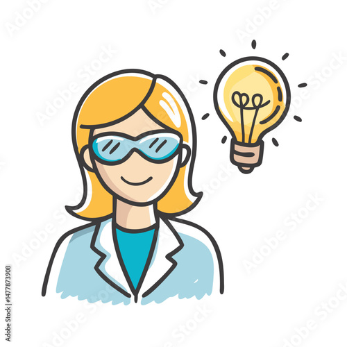 woman inventor icon, woman inventor vector illustration-simple illustration of woman inventor, perfect for woman inventor logos and icons