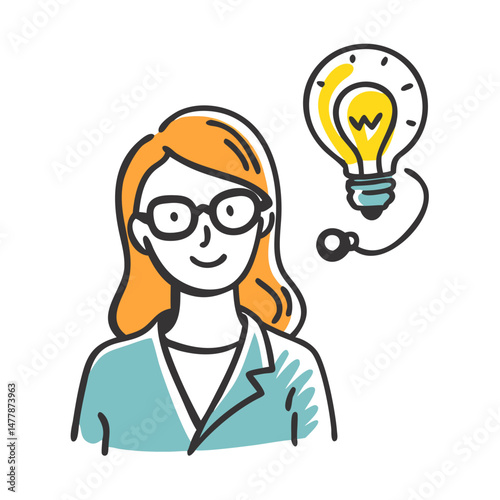 woman inventor icon, woman inventor vector illustration-simple illustration of woman inventor, perfect for woman inventor logos and icons