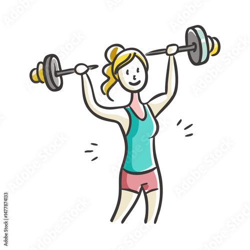 woman lifting weights icon, woman lifting weights vector illustration-simple illustration of woman lifting weights, perfect for woman lifting weights logos and icons