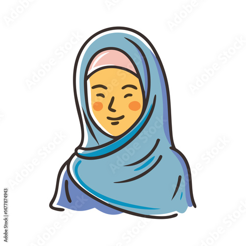 woman wearing hijab icon, woman wearing hijab vector illustration-simple illustration of woman wearing hijab, perfect for woman wearing hijab logos and icons