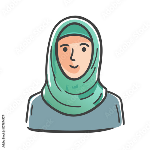 woman wearing hijab icon, woman wearing hijab vector illustration-simple illustration of woman wearing hijab, perfect for woman wearing hijab logos and icons
