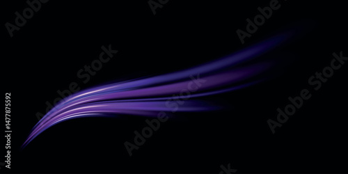 Blue glowing shiny lines effect vector background. Luminous white lines of speed. Light glowing effect. Light trail wave, fire path trace line and incandescence curve twirl.