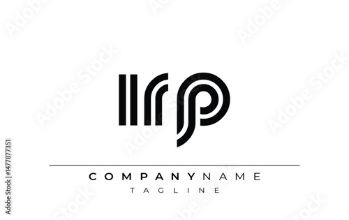 IRP Creative Unique Modern Letter Logo Design. Stylized logo featuring a unique letter design, presenting abstract minimalist aesthetics and modern appeal.