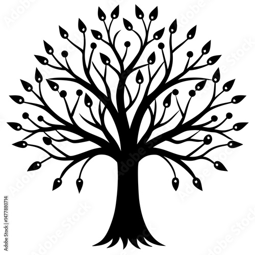 Tree-lights-on  Vector Illustration | Printable Holiday Graphic Design for Digital Download