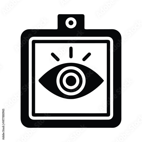 Eye exam chart vision test silhouette on white background