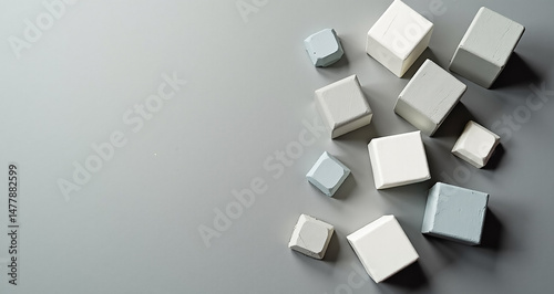 abstract metal cubes