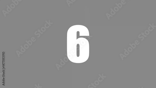 Countdown movie from 1 to 10 number. Old film movie timer count in grey retro style. Movie-style countdown Counting from 1 seconds