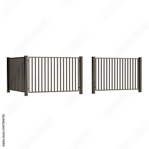 Wallpaper Mural A pair of metal fences with a white background Torontodigital.ca