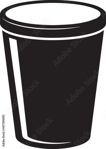 Trash Can Silhouette Vector | Waste Bin Black Vector Art Illustration for Clean Design Concepts