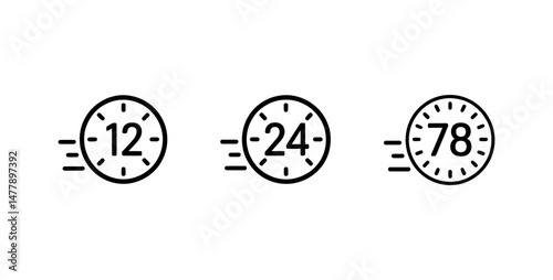 Time tracking clock hours vector illustration art