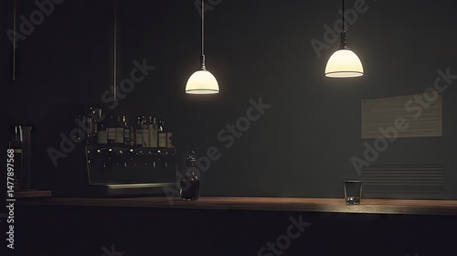 Wallpaper Mural Empty dimly lit bar counter at night. Torontodigital.ca