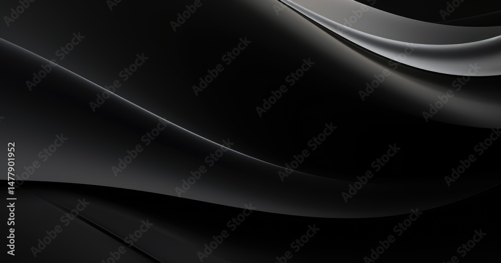 Obraz premium black background of a gradient with curved lines, minimalist backgrounds, high contrast shadows