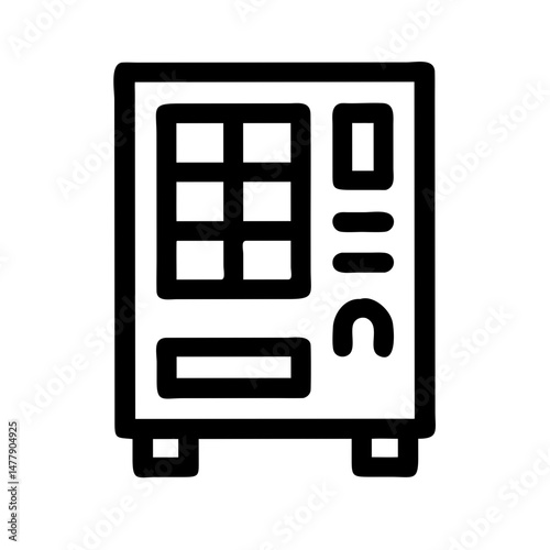 Vending Machine or Automated Kiosk Icon Representing Self-Service Retail System