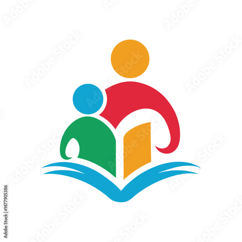 Parent Child Learning Book Logo for Education Centers