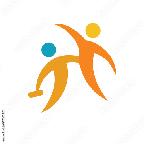 Rehabilitation Therapy Logo with Caring People Icon