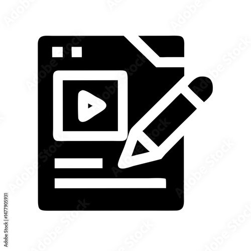 Video Clip Icon Representing Content Editing and Media Production