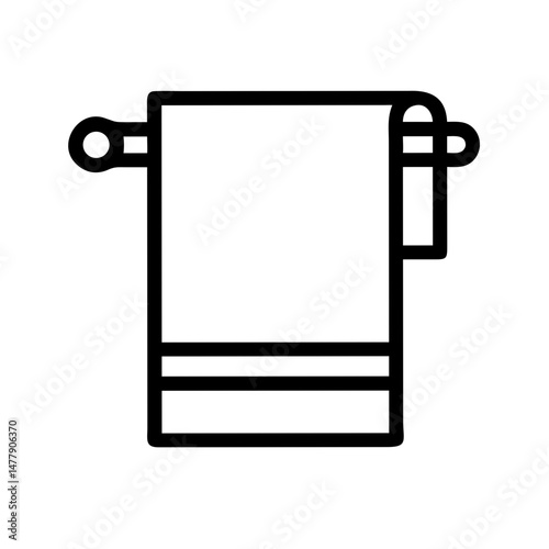 Wall-Mounted Towel Rack Icon Representing Bathroom Storage Fixture