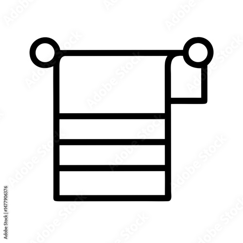 Wall-Mounted Towel Rack Icon Representing Bathroom Storage Fixture