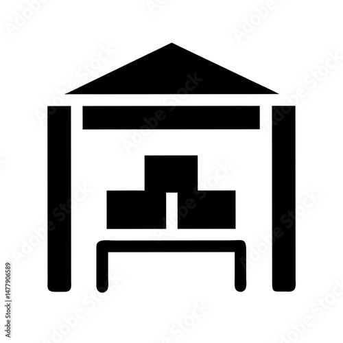 Warehouse Storage Shelf Icon Representing Inventory Organization and Industrial Racking