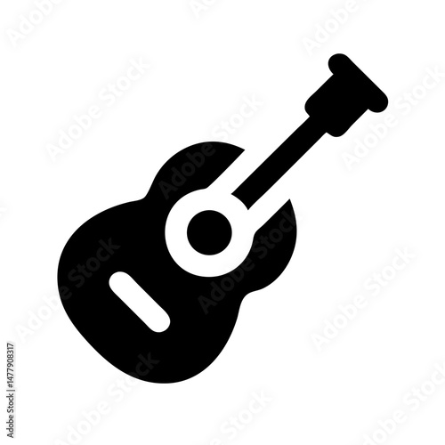 Acoustic Guitar Icon Representing String Musical Instrument
