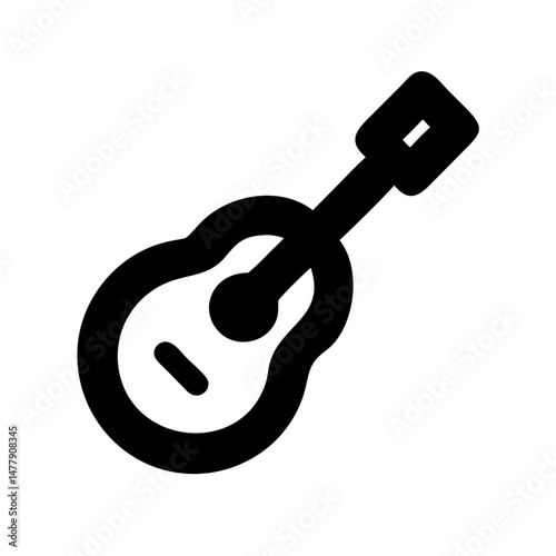 Acoustic Guitar Icon Representing String Musical Instrument