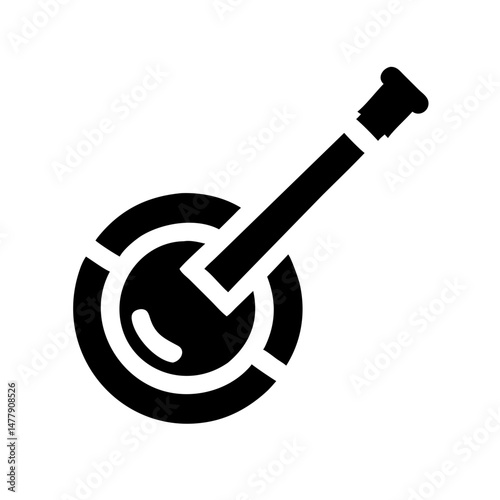 Banjo Icon Representing Traditional String Musical Instrument