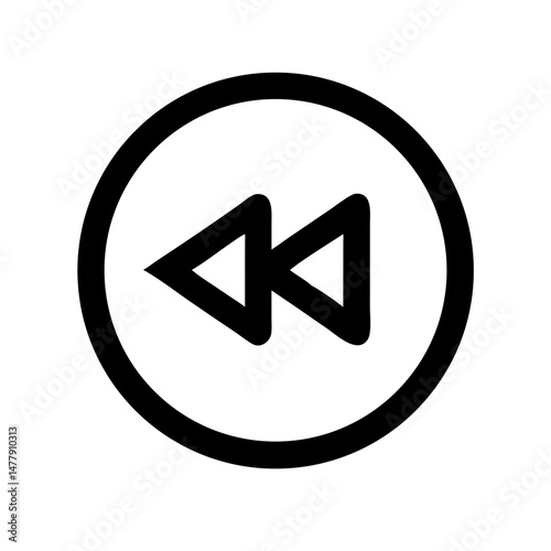 Free Download Rewind Button Circle Icon Representing Playback Control Function - GFXLoad