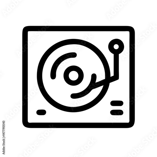 Spinning Top Icon Representing DJ Turntable or Audio Mixing Deck