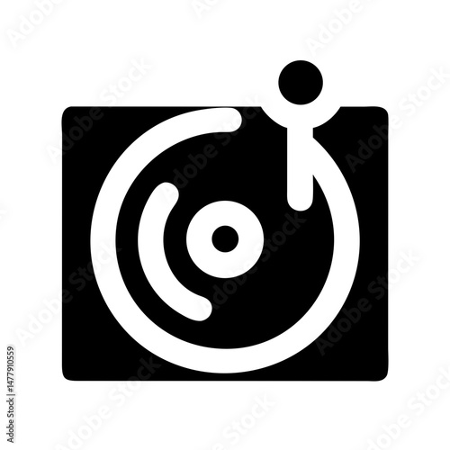 Spinning Top Icon Representing DJ Turntable or Audio Mixing Deck