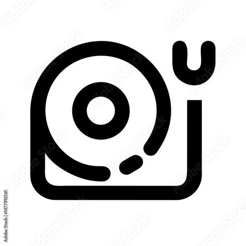 Spinning Top Icon Representing DJ Turntable or Audio Mixing Deck