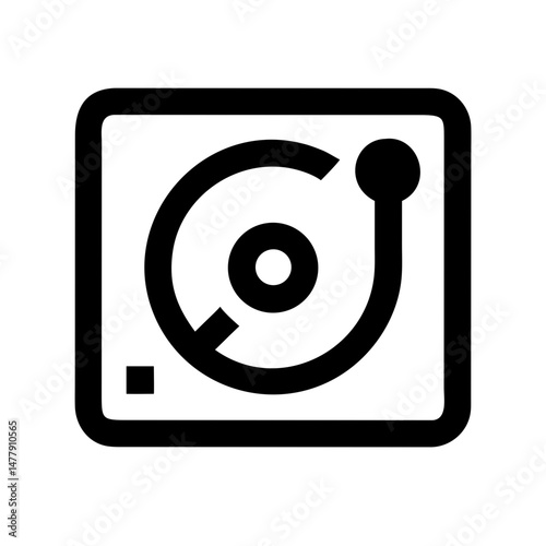 Spinning Top Icon Representing DJ Turntable or Audio Mixing Deck