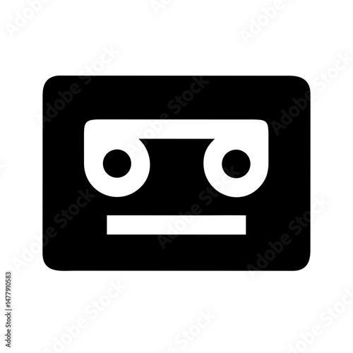 Stereo Cassette Icon Representing Dual Audio Playback