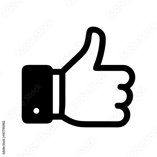 Thumbs Up Hand Gesture Icon for Audio Approval or Positive Feedback