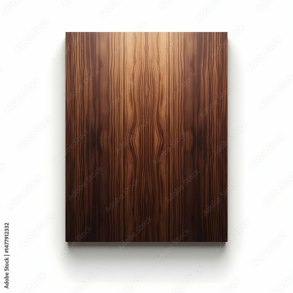 Naklejka premium Dark wood board with smooth texture isolated on a transparent background 