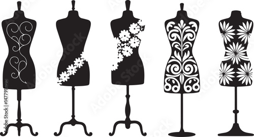 fashion mannequins vector set