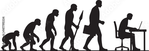 Silhouette of theory of evolution of man
