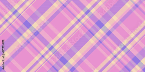 Vibrant fabric background plaid, ethnicity texture check vector. National tartan seamless pattern textile in pink and indigo colors.