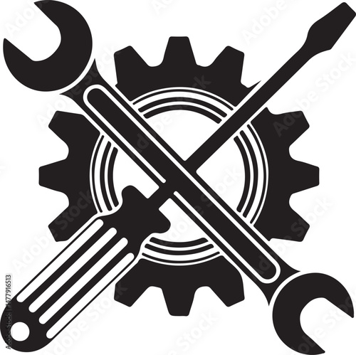 Tools vector wrench icon. Spanner logo design element. Key tool isolated on white background.