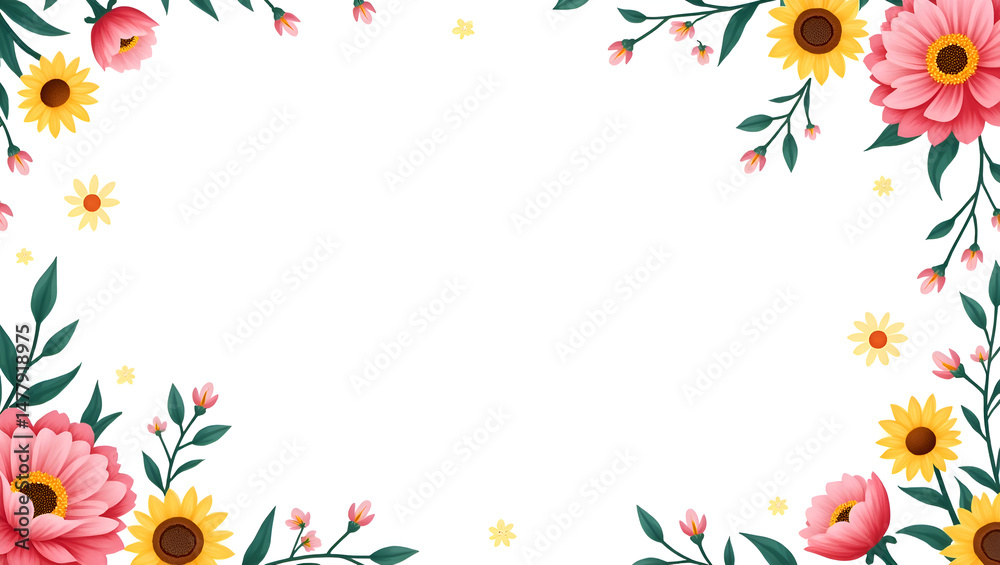 Fototapeta premium frame with flowers