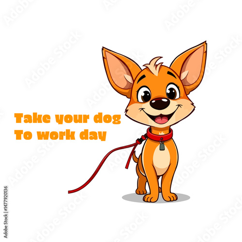 Happy Dog Enjoying Workday vector illustration