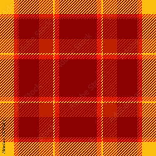 Vibrant red and gold plaid pattern.  Perfect for autumnal designs, textile projects, or adding a warm, textured feel to your projects. This seamless pattern offers endless creative possibilities.