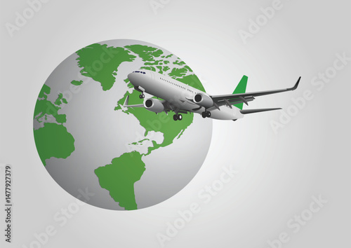 plane and world logo