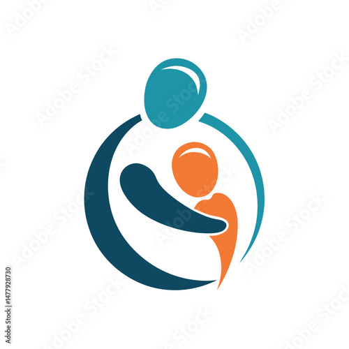 Autism Awareness Parent Hugging Child Logo