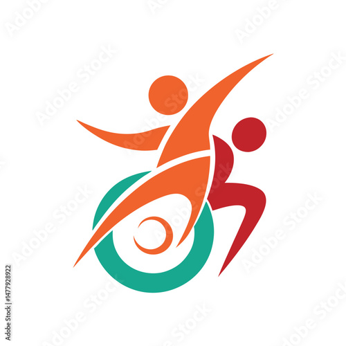Wheelchair Sports Team Logo Illustration
