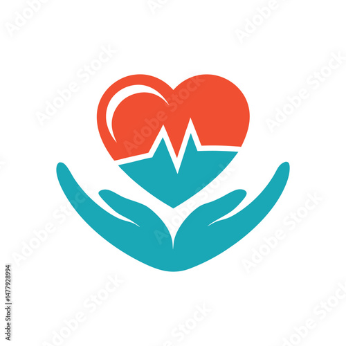 Nursing Care Hand and Heart Comfort Logo