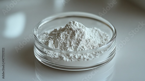 White powder in petri dish