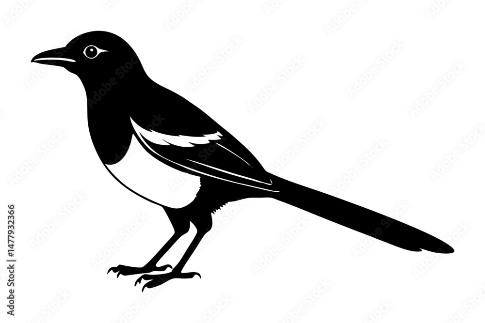 Obraz premium Magpie Silhouette vector